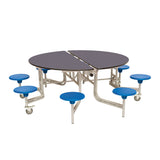 8 Seat Round Mobile Folding Table Seating Unit