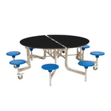 8 Seat Round Mobile Folding Table Seating Unit