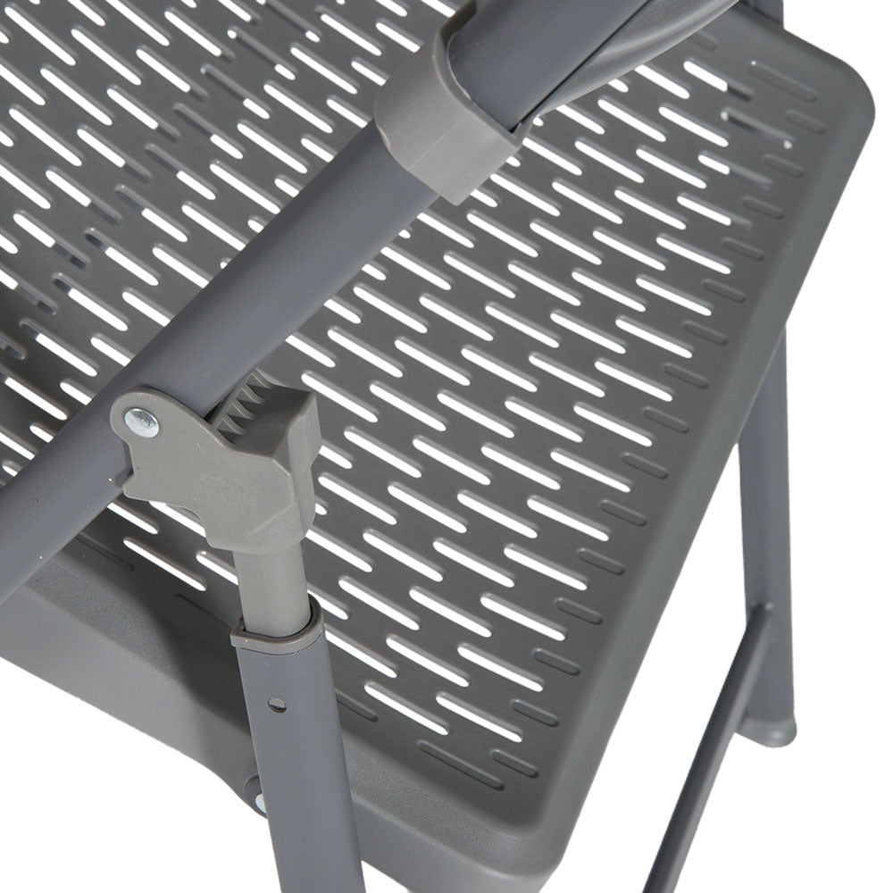 Detail of Folding Mechanism of Aran Grey Plastic Folding Chair.