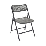 Aran Grey Contemporary Plastic Folding Chair Profile View. 