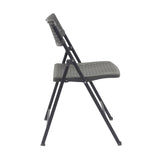 Aran Grey Plastic Folding Chair Side Profile View.