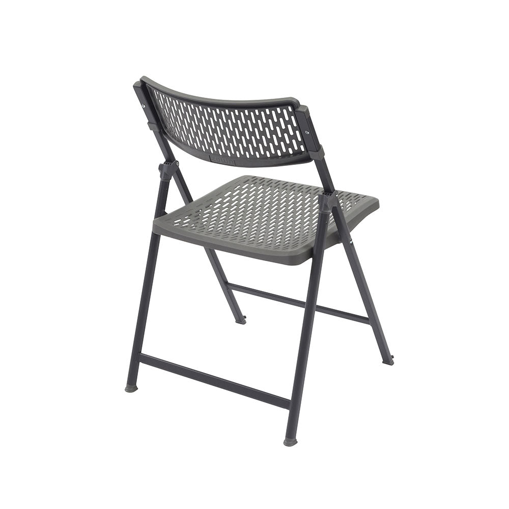Aran Grey Contemporary Plastic Folding Chair Rear View.