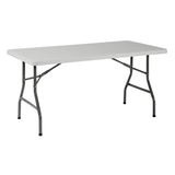 Basics by Mogo - 5ft Plastic Folding Trestle Table, L1530mm x W760mm (5'x 2'6