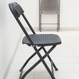 BigClassic Grey Plastic Folding Chair Profile View.