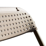 Detail of Perforated Seat Back of Grey BigClassic Plastic Folding Chair.