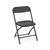 BigClassic Grey Plastic Folding Chair Profile View.