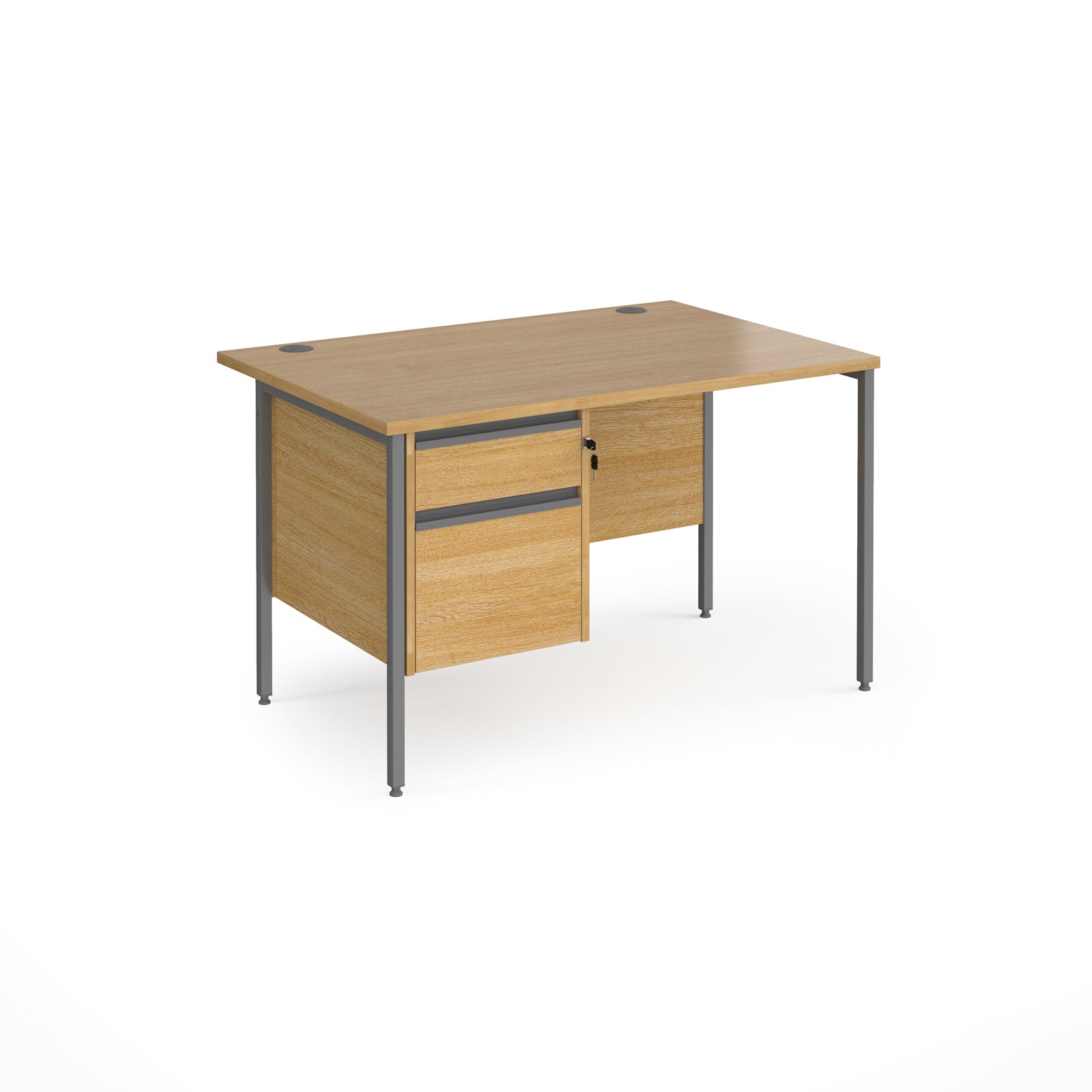 Chicago Desk with H-Frame Legs - 2 Drawer Pedestal