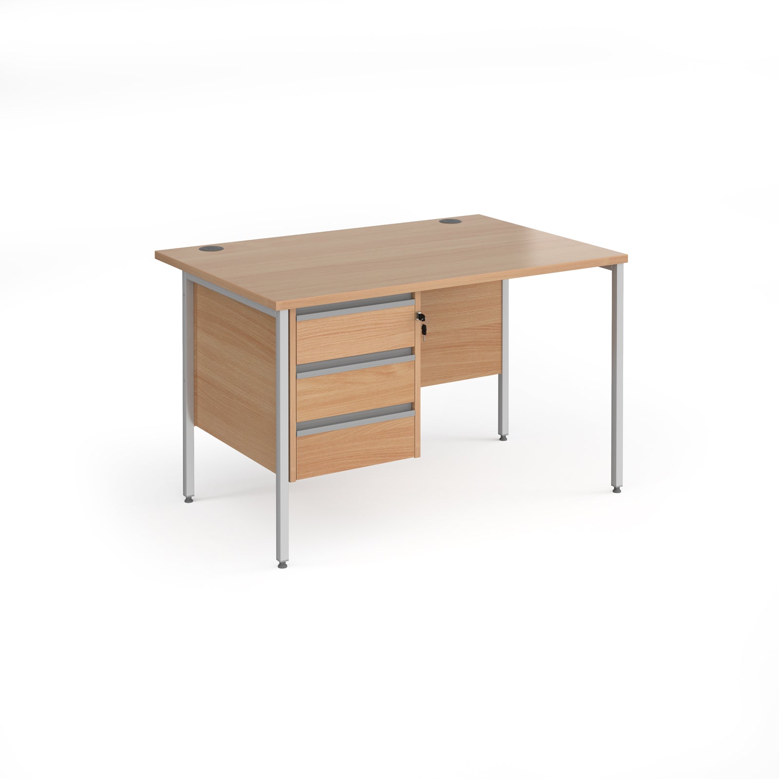 Chicago Desk with H-Frame Legs - 3 Drawer Pedestal