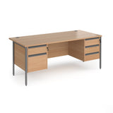 Chicago Desk with H-Frame Legs - 2 and 3 Pedestals