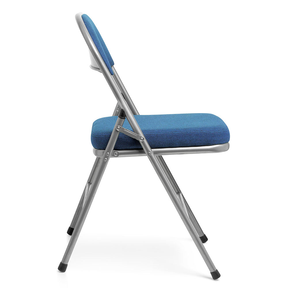 Blue padded folding chairs sales