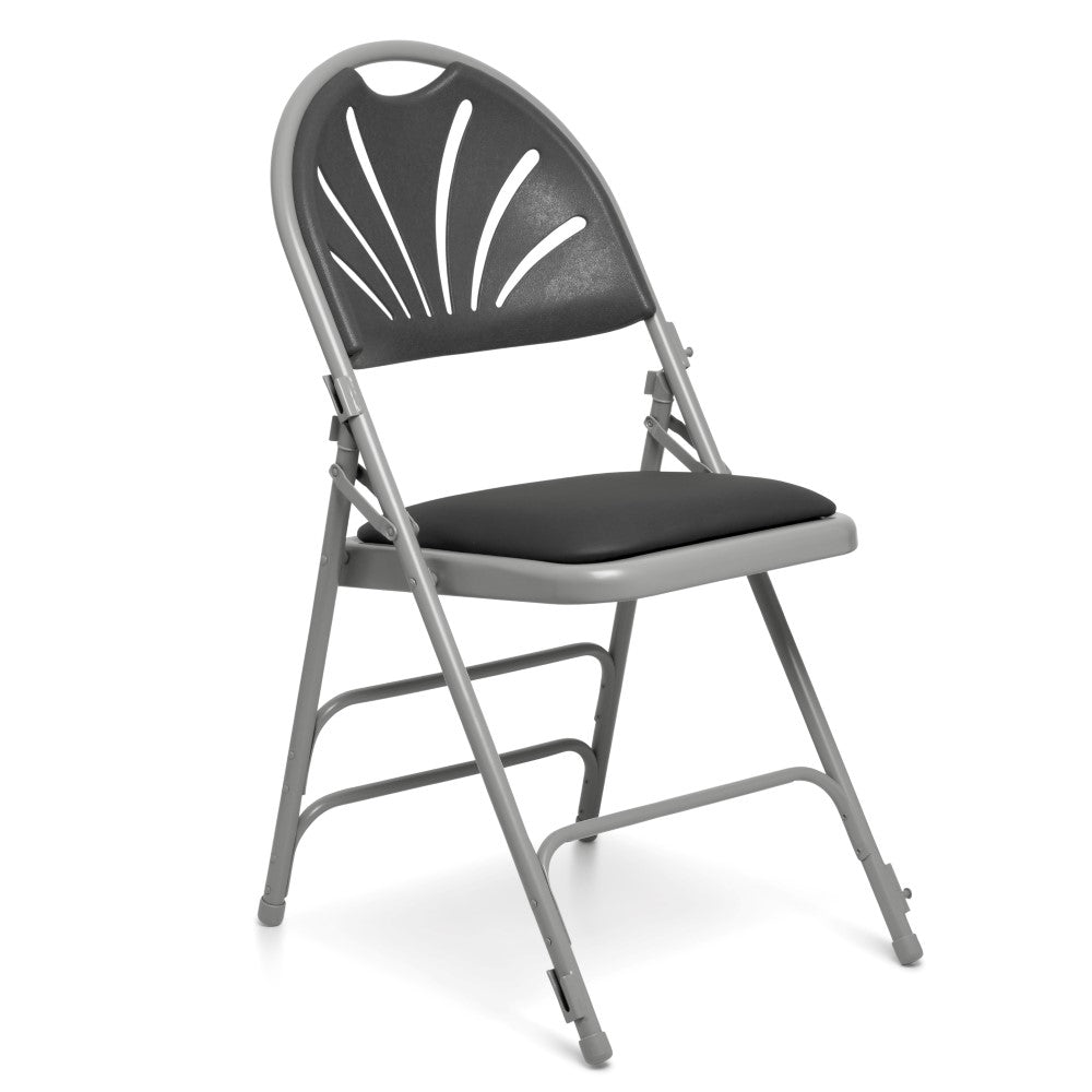 Mogo Comfort Plus Vinyl Folding Chair With Black Padded Seat & Fan Back