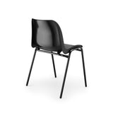 Eco Plastic Stacking Chair - Black Seat - Black Frame