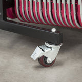 Detail of castor of folding chair trolley.