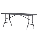 Zown Blow Moulded Rectangular Plastic Fold-in-Half Table - 6ft x 2ft 6in (1830 x 760mm)