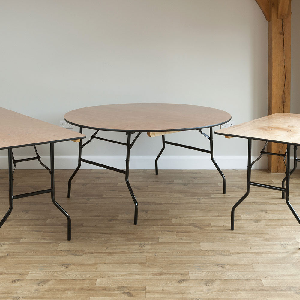 Rectangular Wooden Folding Trestle Table - 4ft x 2ft 6in (1220mm x 760mm)