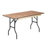 Rectangular Wooden Folding Trestle Table - 5ft x 2ft 6in (1530mm x 760mm)