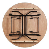 4ft Round Wooden Folding Table Bundle - 7 Tables & Trolley (1220mm)