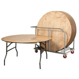 Round Wooden Folding Trestle Table - Dia1220mm (4')