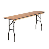 Slim Rectangular Wooden Trestle Table 6ft x 1ft 6in (1830mm x460mm)