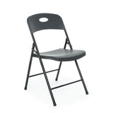 Smart Plastic Folding Chair - Black Shell Black Frame