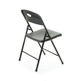 Smart Plastic Folding Chair - Black Shell Black Frame