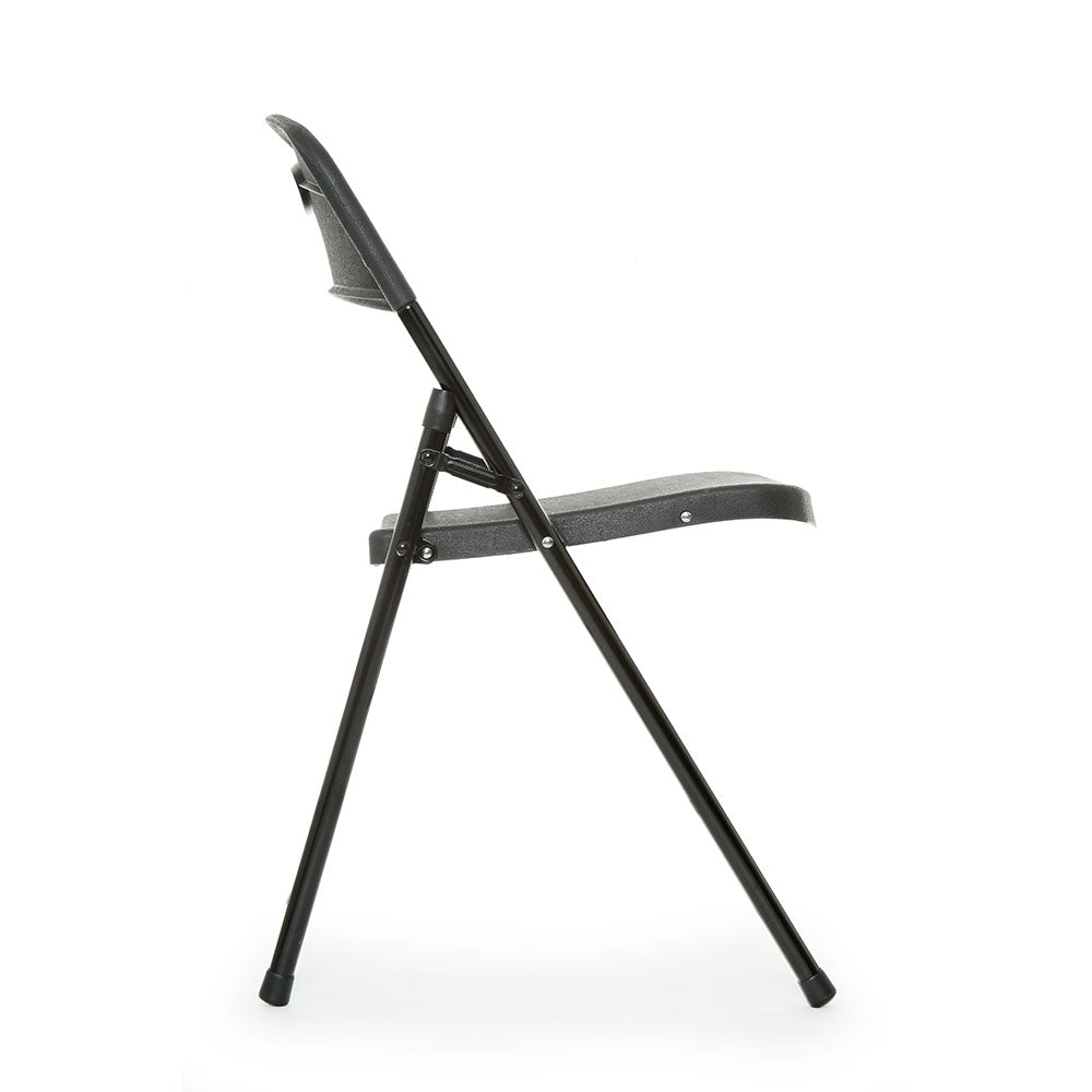 Smart Plastic Folding Chair - Black Shell Black Frame