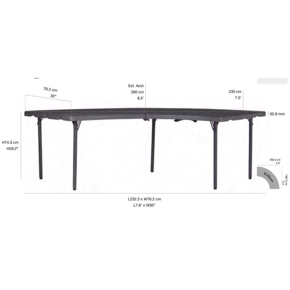 Zown Plastic Folding Table Bundle - 4 XL Moon