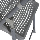 Detail of Piston Assisted Folding Mechanism of Aran Grey Plastic Folding Chair.